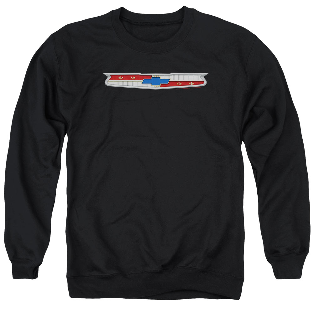 1956 Chevrolet Bel Air Emblem-Adult Crewneck Sweatshirt-Black