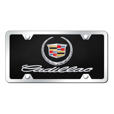 dual-cadillac-logo-license-plate-kit-chrome-on-black