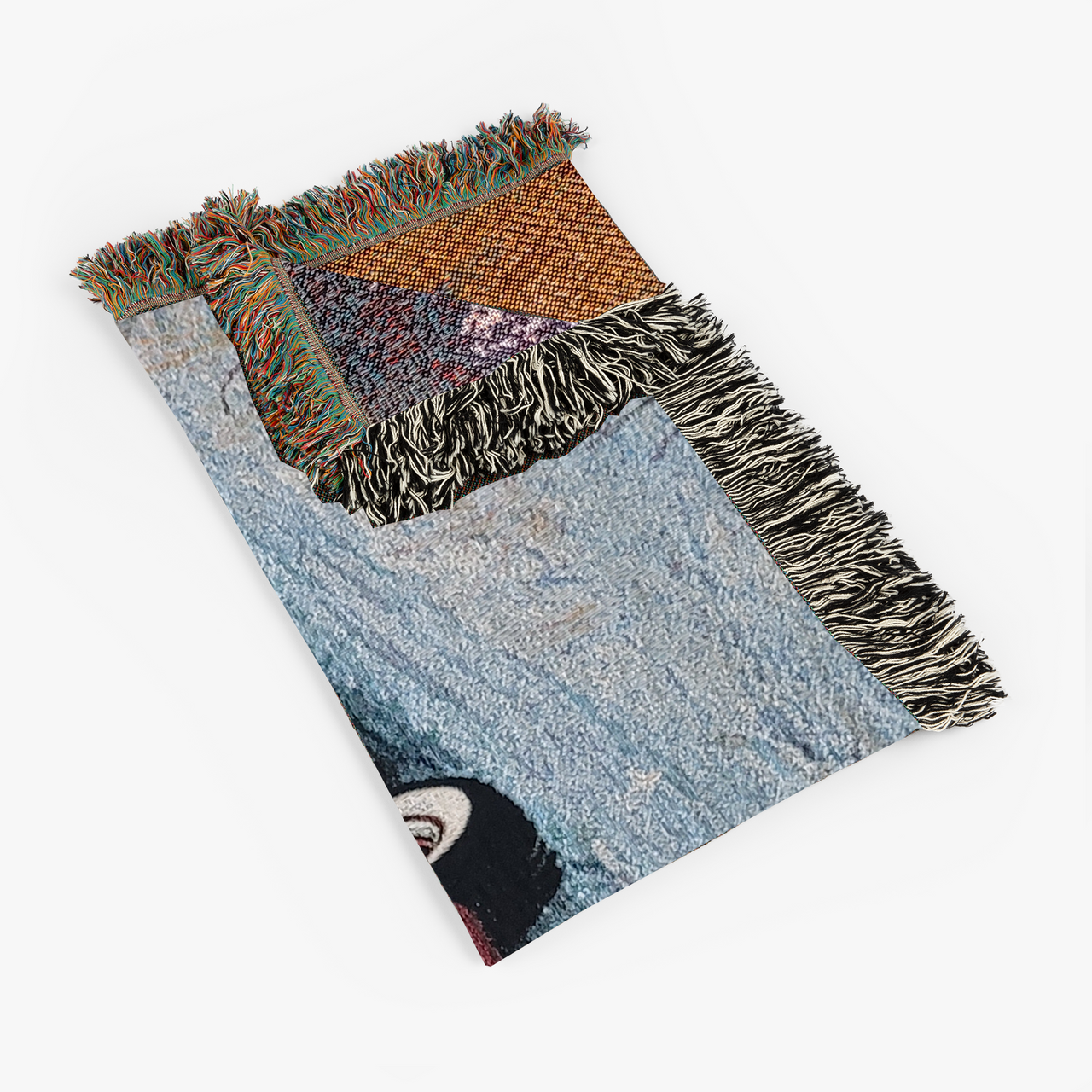 Christmas Tree and Truck Farm Scene by Renowned Artist Greg Giordano, 100% Cotton Woven Tapestry Blanket