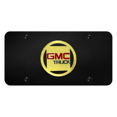 gmc-license-plate-gold-on-black