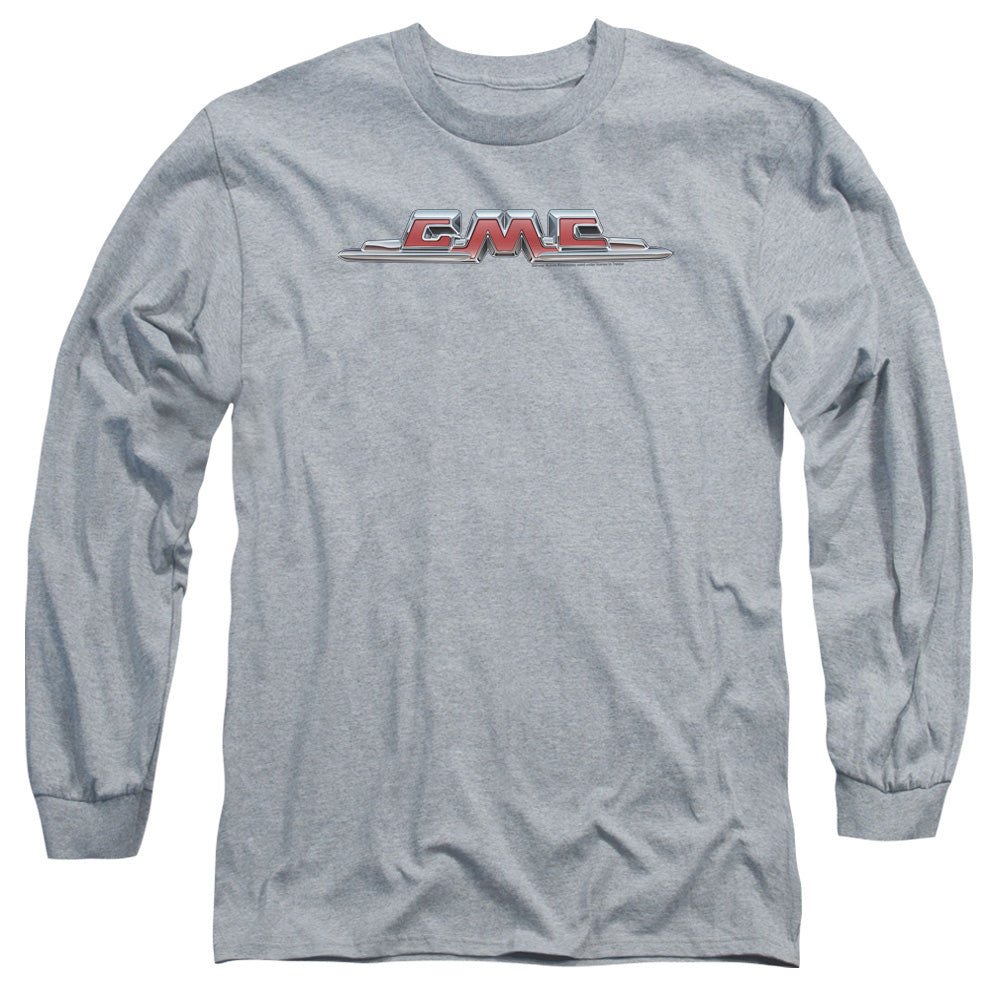 GMC Chrome Logo Adult Long Sleeve Tee Athletic Heather