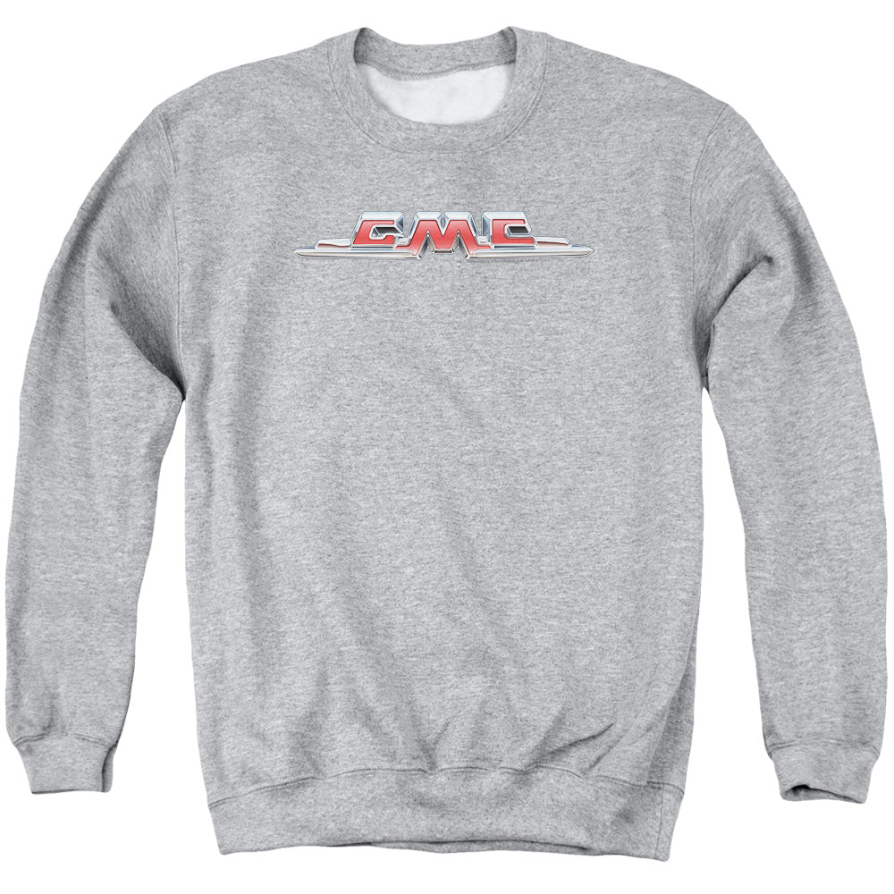 GMC Chrome Logo Adult Crewneck Sweatshirt Athletic Heather
