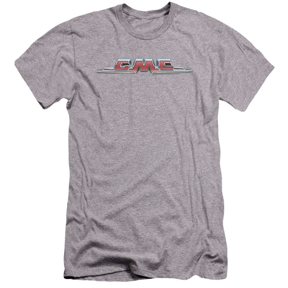 GMC Chrome Logo Premium Canvas Adult Slim Fit Tee Athletic Heather