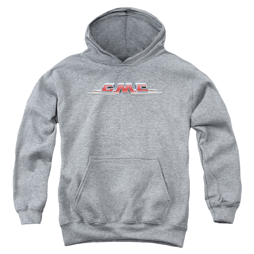GMC Chrome Logo Youth Hooded Sweatshirt Athletic Heather