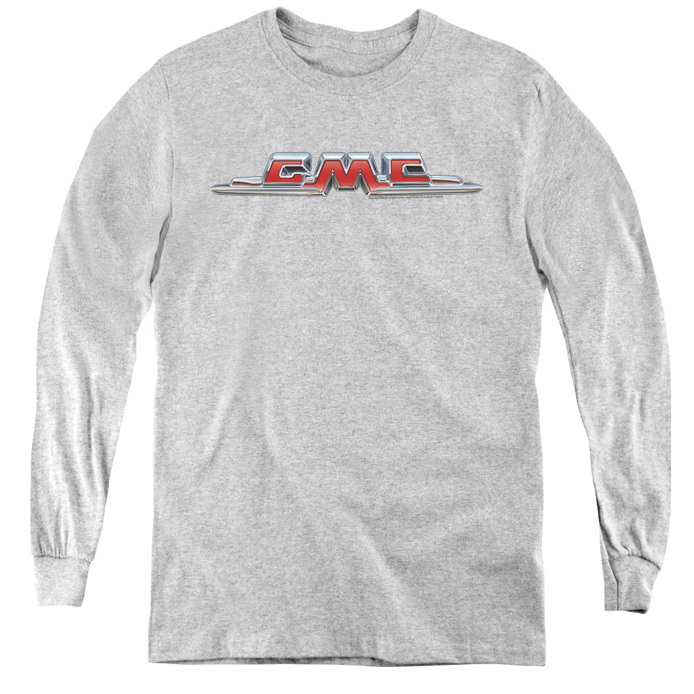 GMC Chrome Logo Youth Long Sleeve Tee Athletic Heather