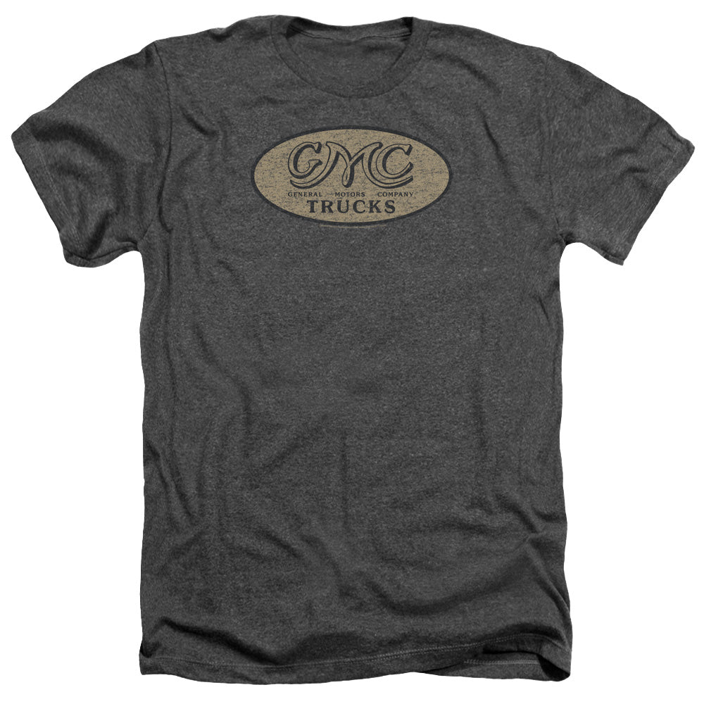 GMC Vintage Oval Logo Adult Regular Fit Heather Short Sleeve Tee Charcoal