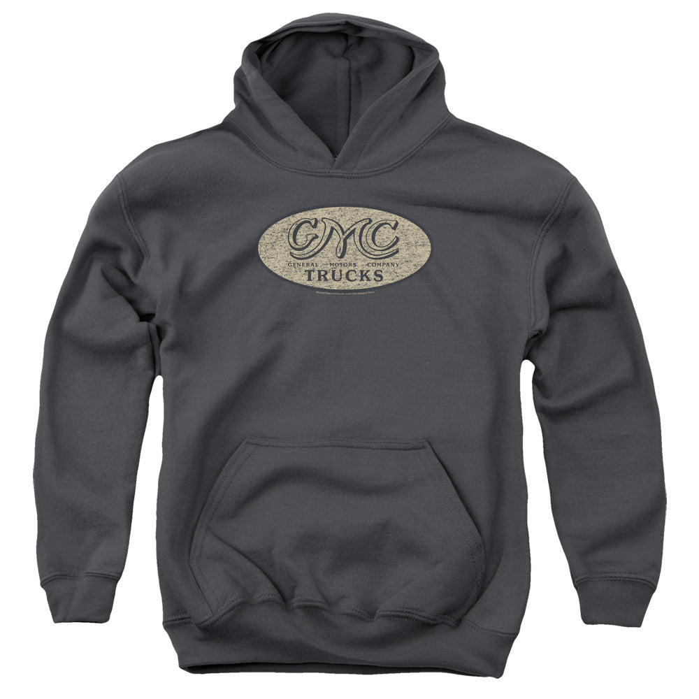 GMC Vintage Oval Logo Youth Hooded Sweatshirt Charcoal