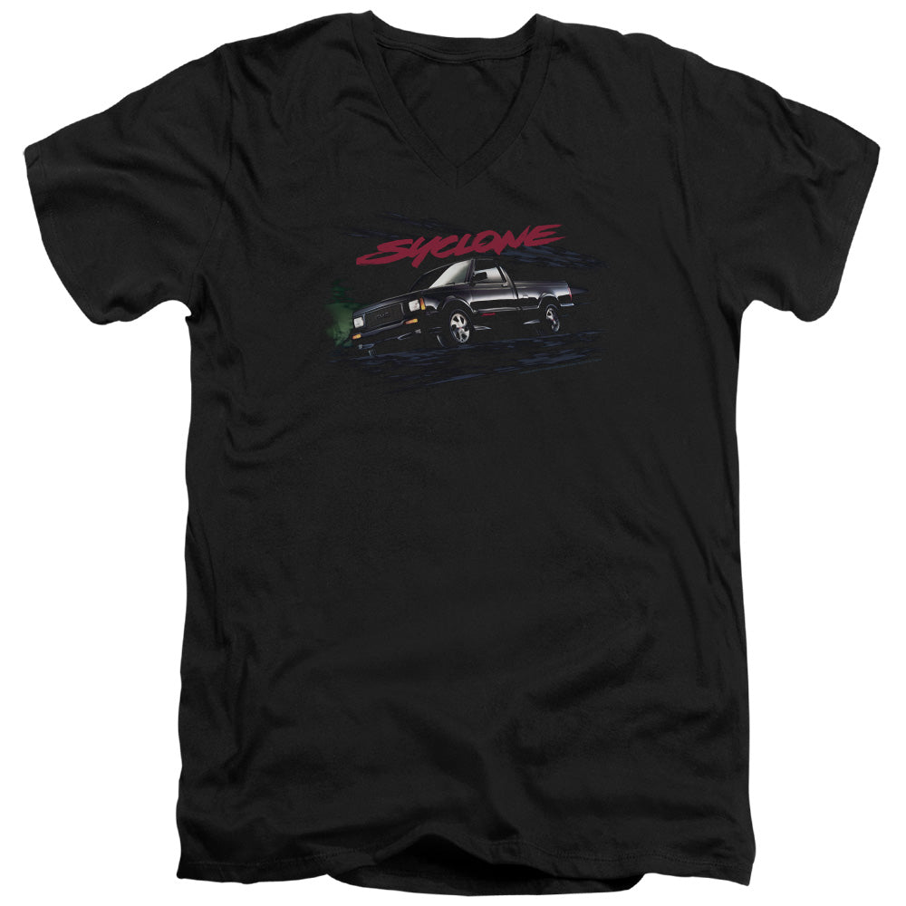 GMC Syclone Adult Slim Fit V-Neck Cotton Tee Black