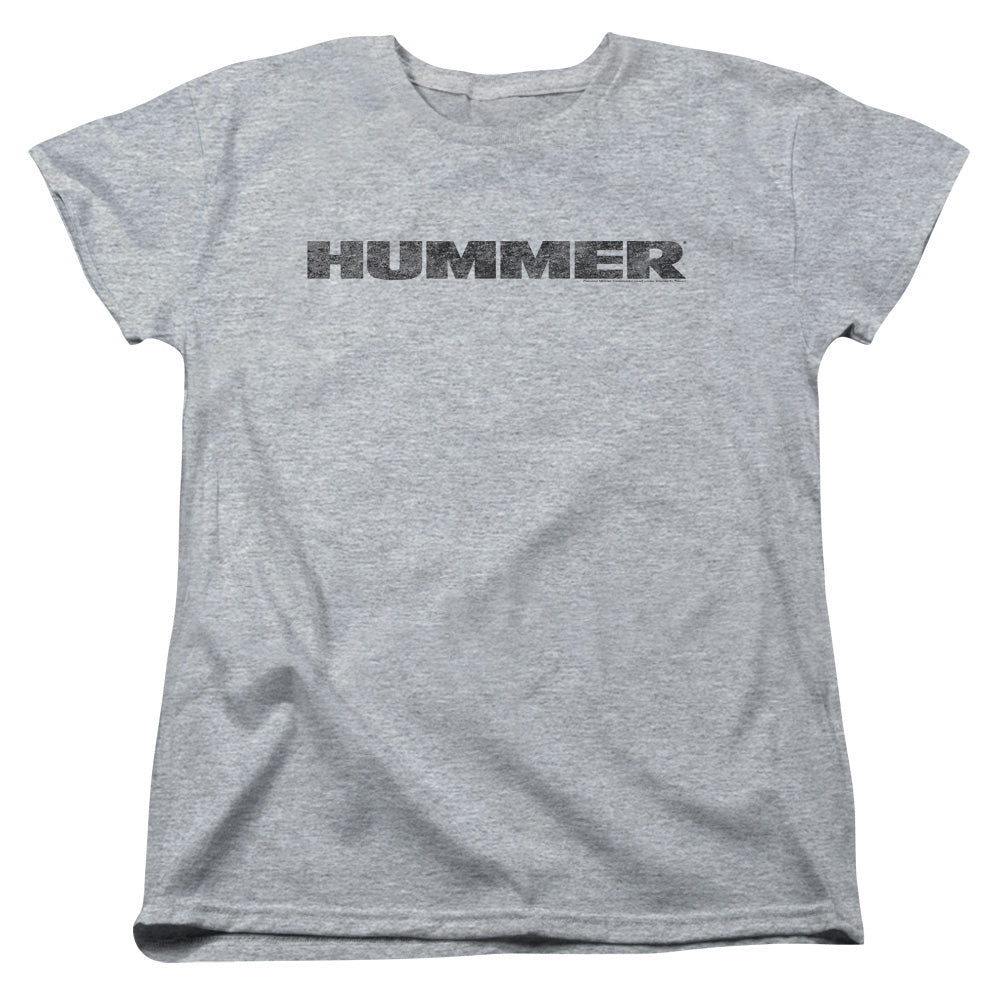 Hummer Distressed Logo Women's Short Sleeve Tee Athletic Heather