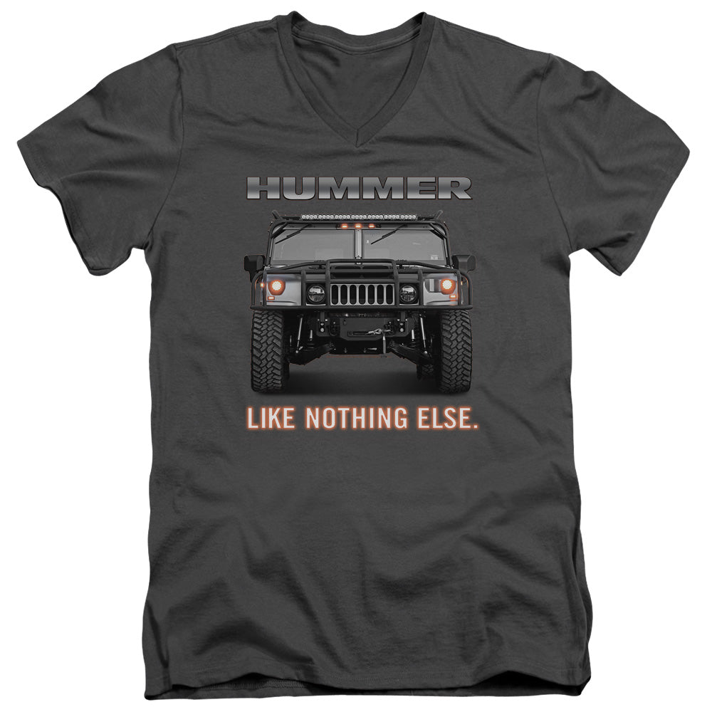 Hummer Like Nothing Else Adult Slim Fit V-Neck Cotton - Charcoal
