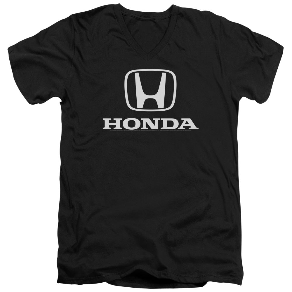 Honda Standard Logo-Adult Slim Fit V Neck Cotton-Black