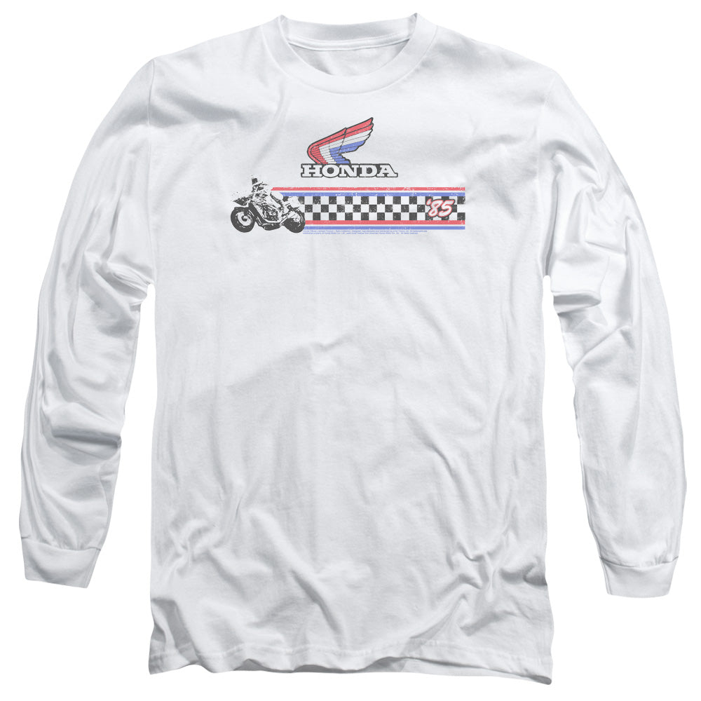 Honda 1985 Red White Blue-Adult Long Sleeve-White