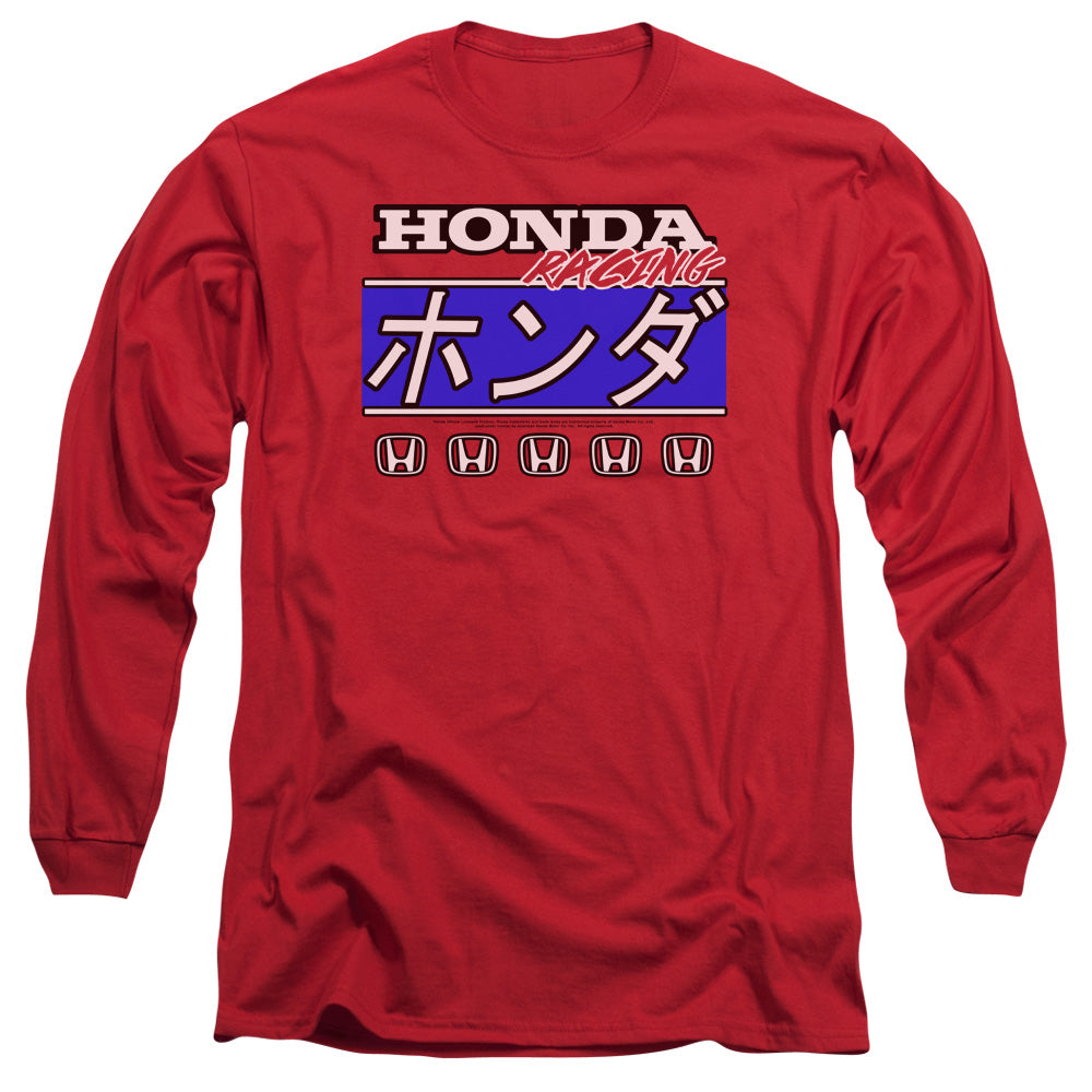 Honda Kanji Racing-Adult Long Sleeve-Red