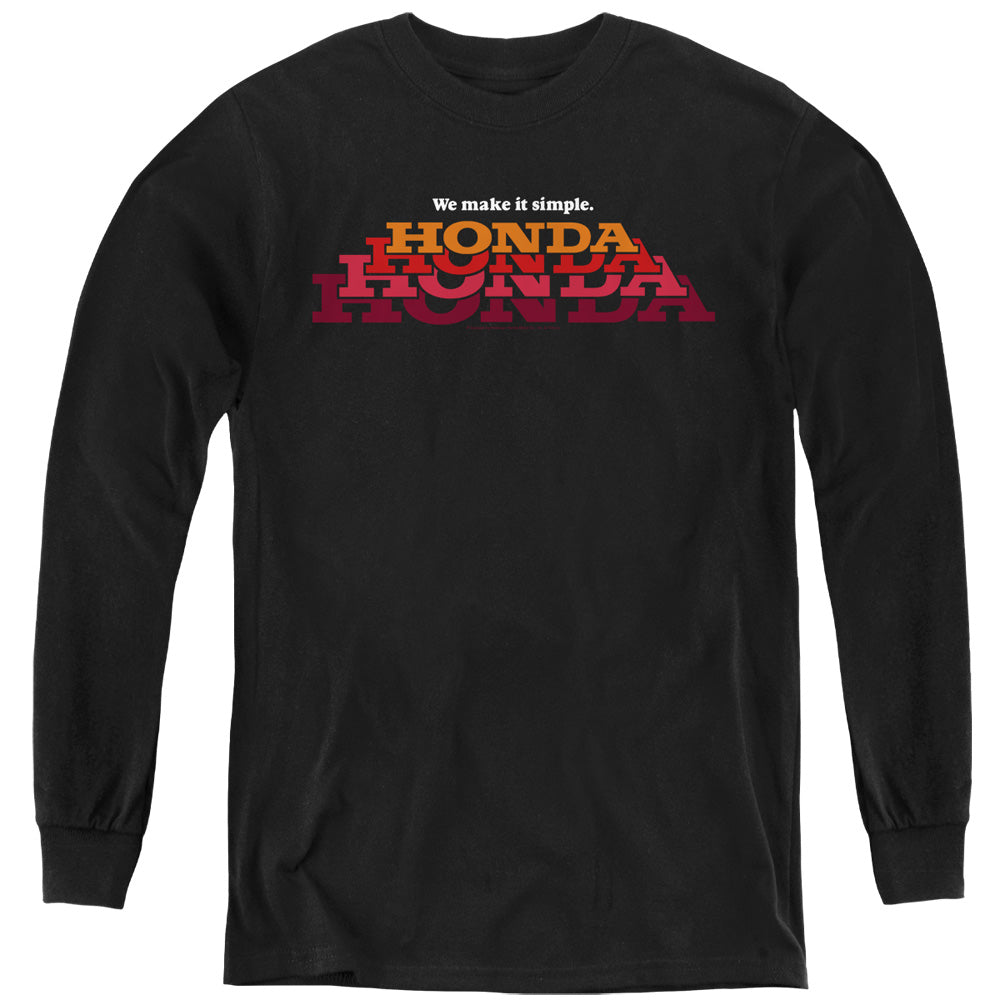 Honda Make It Simple Logo-L/S Youth-Black