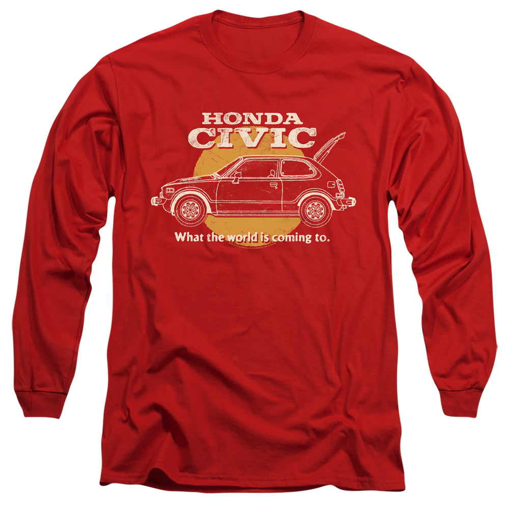 Honda Civic Coming World-Adult Long Sleeve-Red