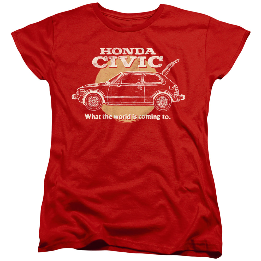 Honda Civic Coming World-Women'S Short Sleeve-Red