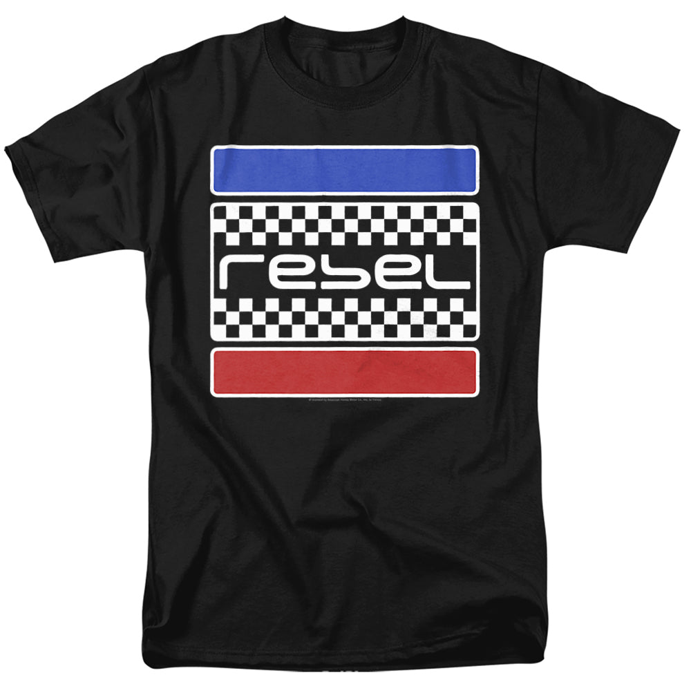 Honda Rebel Checkers-Adult Regular Fit Short Sleeve-Black