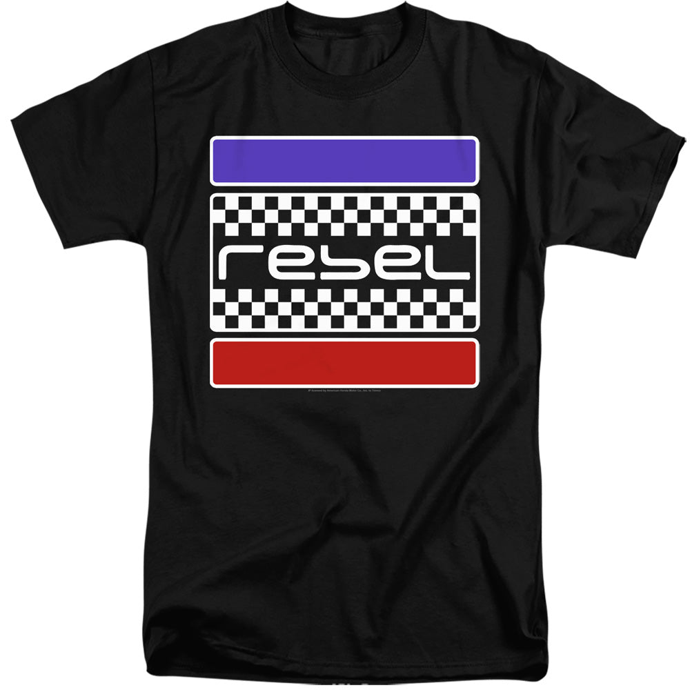 Honda Rebel Checkers-Adult Tall Fit Short Sleeve-Black