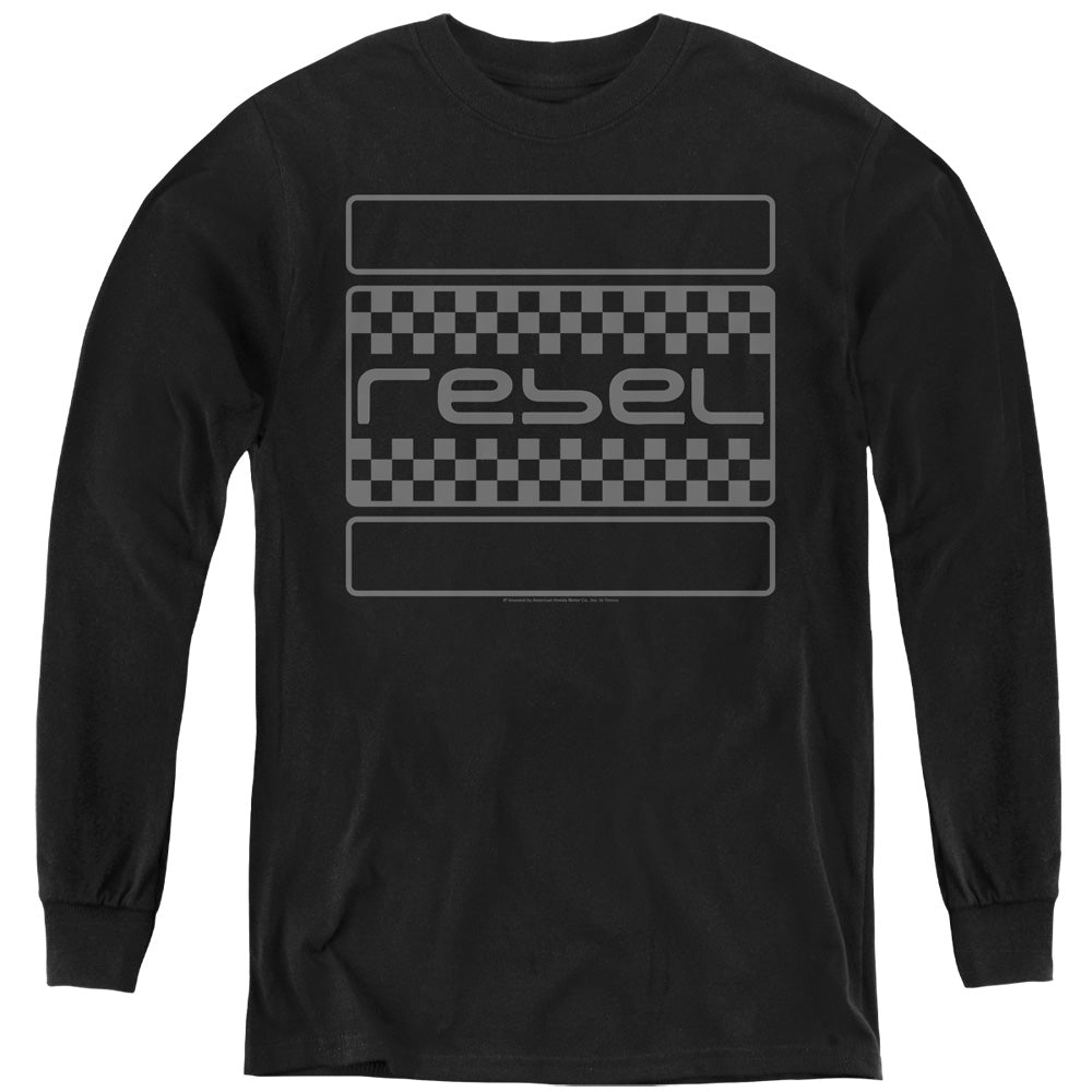 Honda Rebel Checkers Grey-L/S Youth-Black