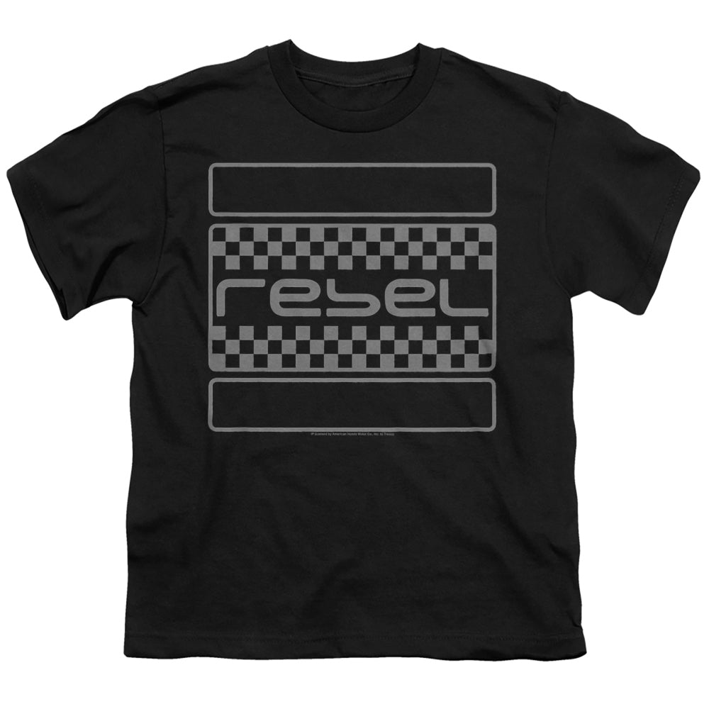 Honda Rebel Checkers Grey-Youth Short Sleeve-Black
