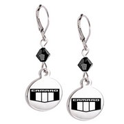 camaro-emblem-crystal-leverback-earrings