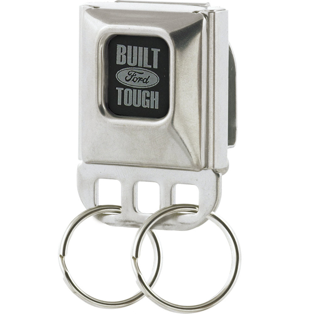 Buckle-Down Hundehalsband „Built Ford Tough“ – Verstellbar 23–38 Cm, Mit Sicherheitsgurt-Schnalle, In Schwarz/Silber
