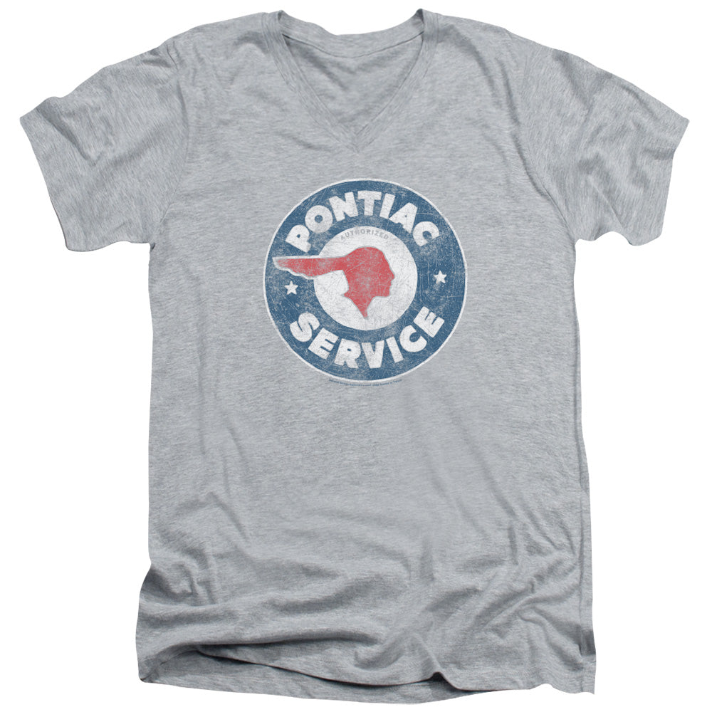 Pontiac Service-Adult Slim Fit V Neck Cotton-Athletic Heather