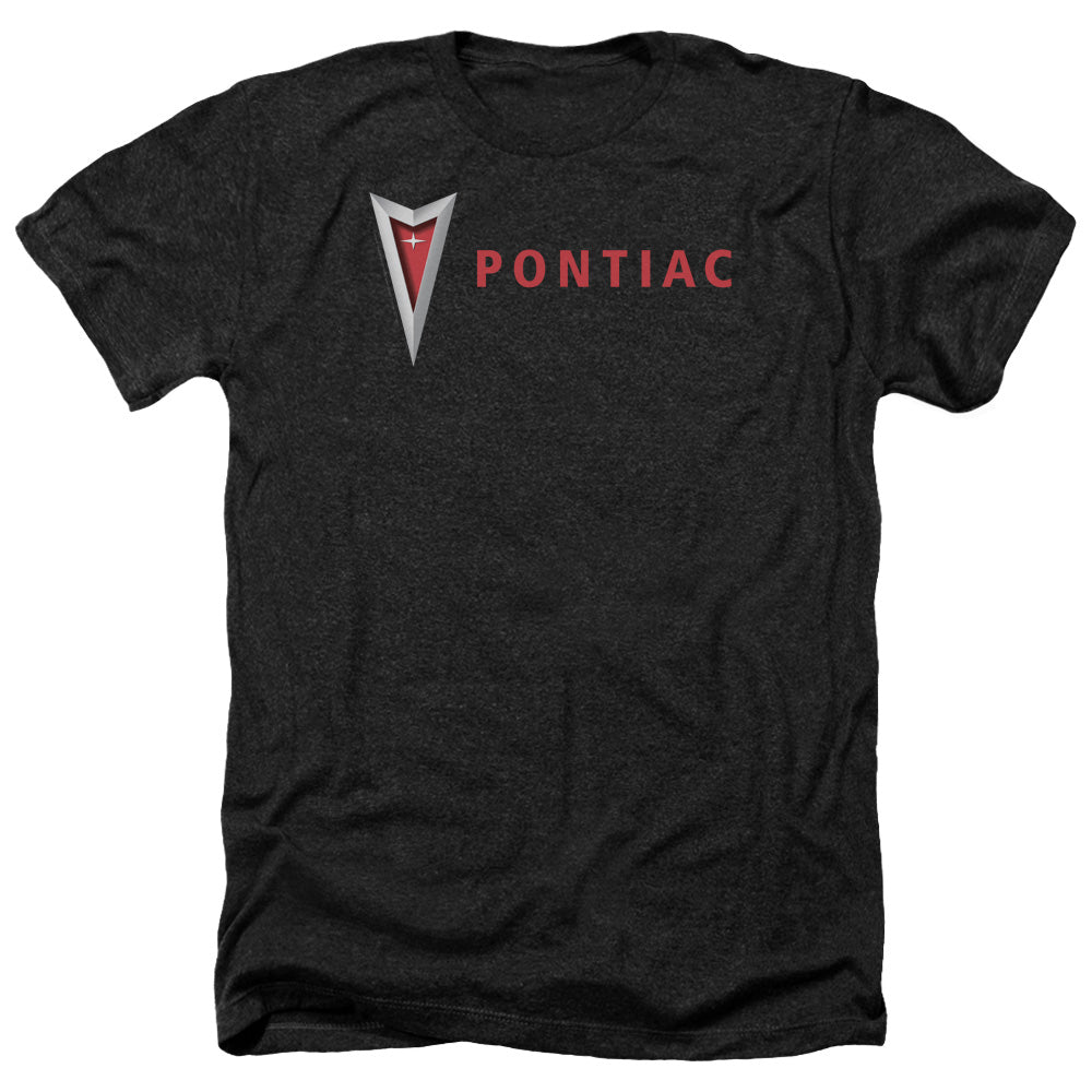 Pontiac Modern Arrowhead Adult Regular Fit Heather Short Sleeve Charcoal