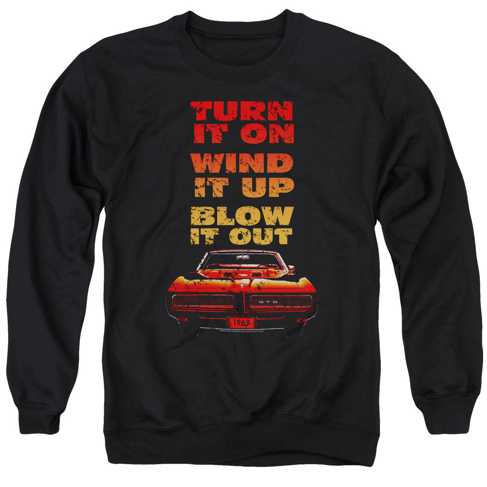Pontiac Blow It Out GTO Adult Crewneck Sweatshirt - Black