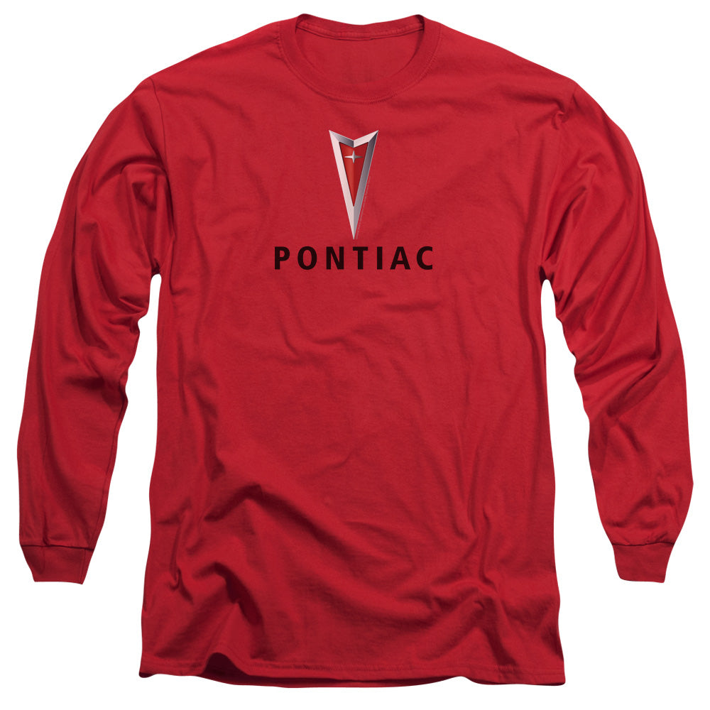Pontiac/Centered Arrowhead-Adult Long Sleeve-Red