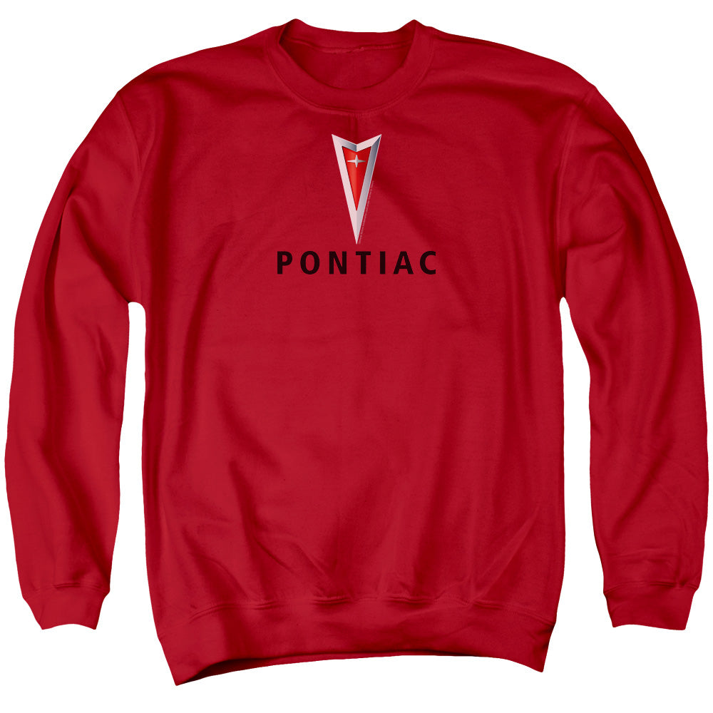Pontiac Centered Arrowhead Adult Crewneck Sweatshirt - Red