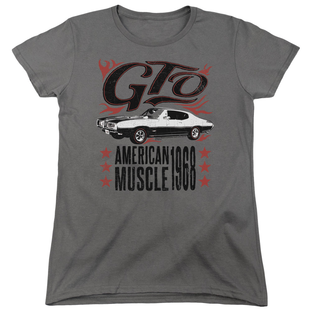 Pontiac GTO Flames Women's Short Sleeve - Charcoal