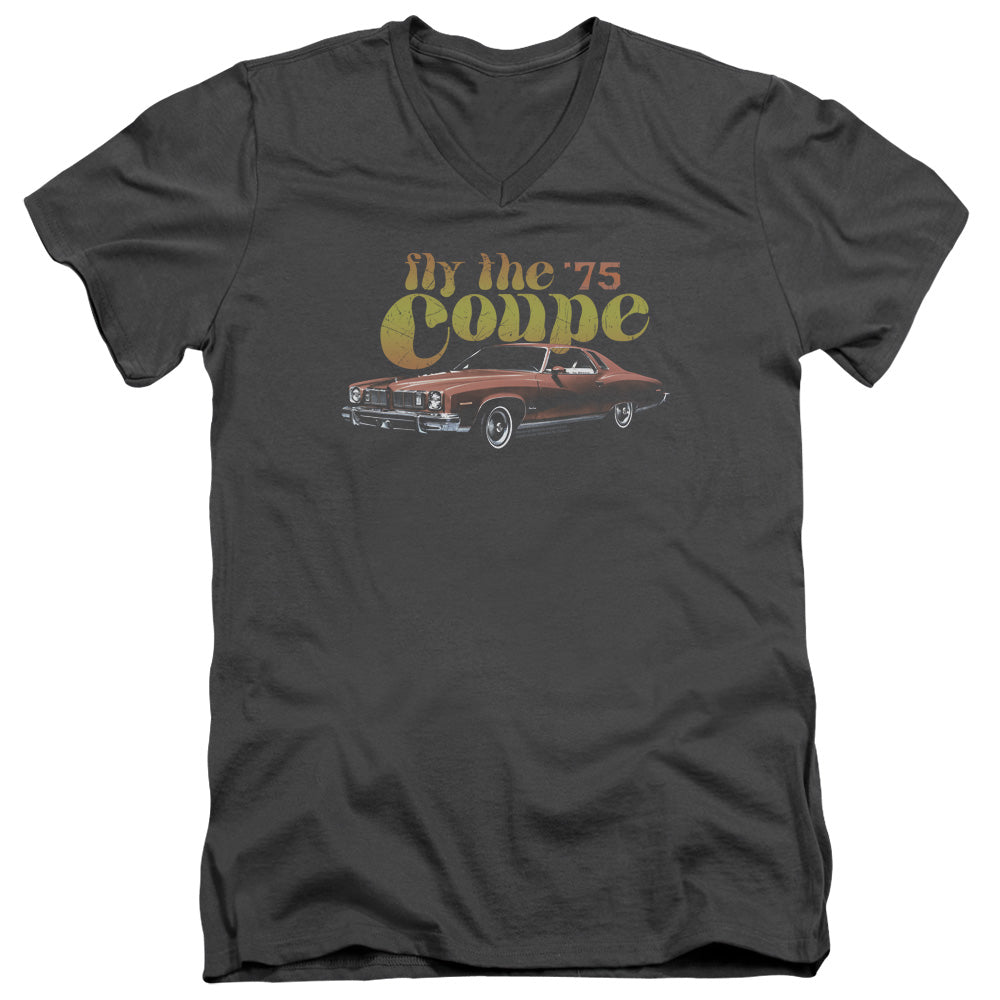 Pontiac Fly The Coupe Adult Slim Fit V-Neck Cotton - Charcoal