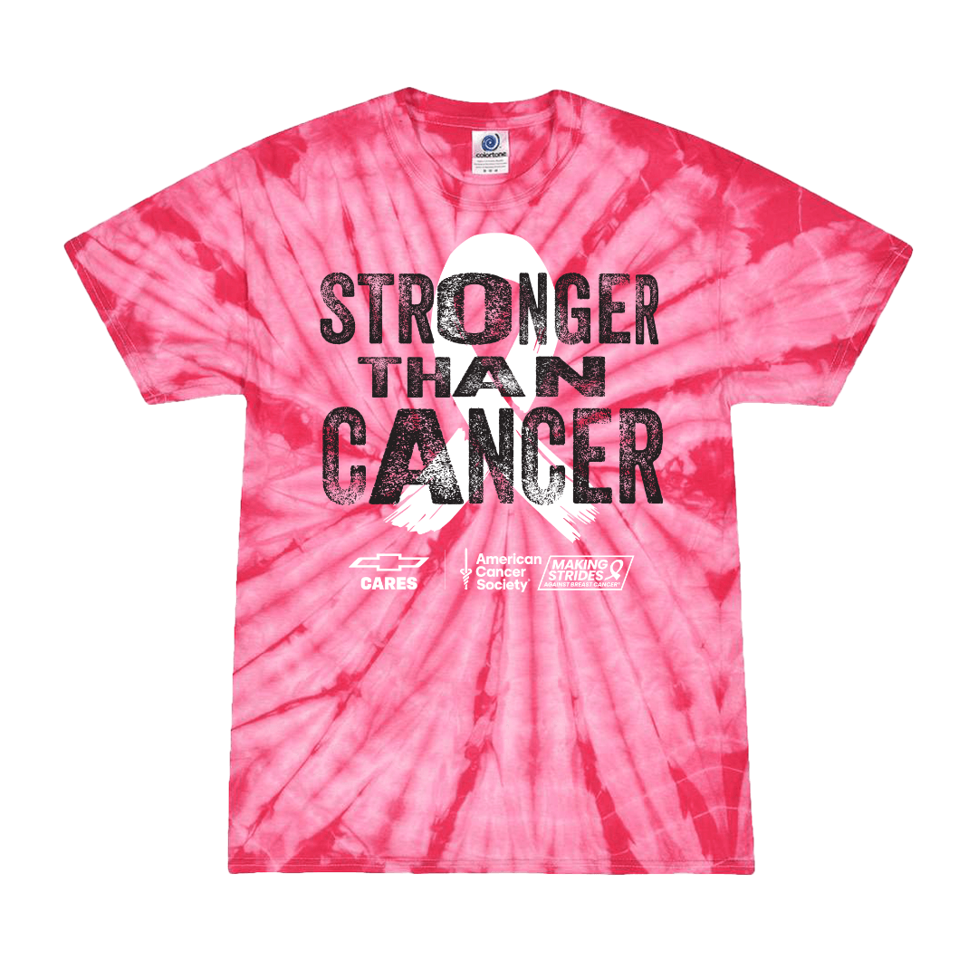 Chevy Cares “Stronger Than Cancer” Pink Tie-Dye T-Shirt