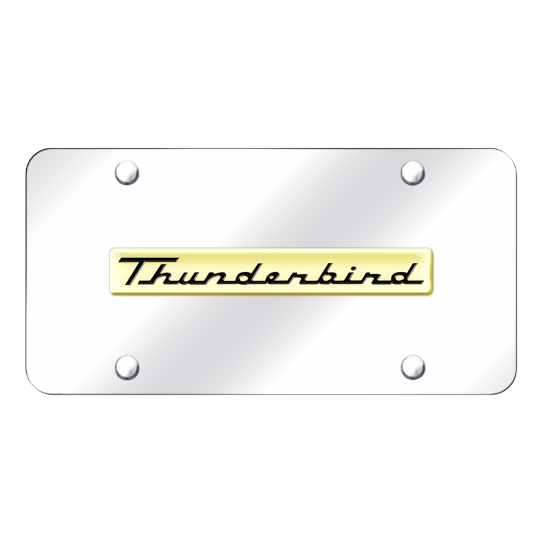 thunderbird-name-license-plate-gold-on-mirrored