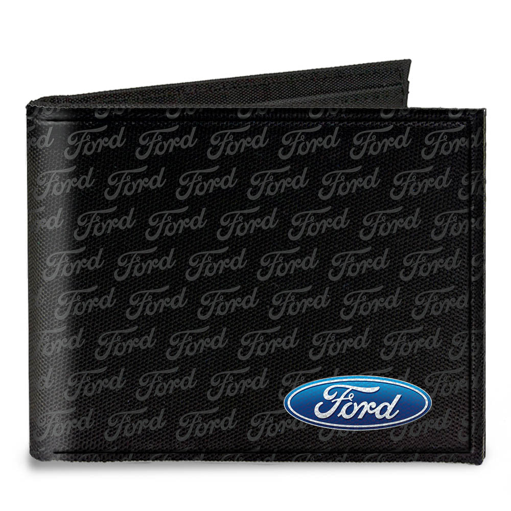 Ford Oval w/Text Canvas Bi-Fold Wallet
