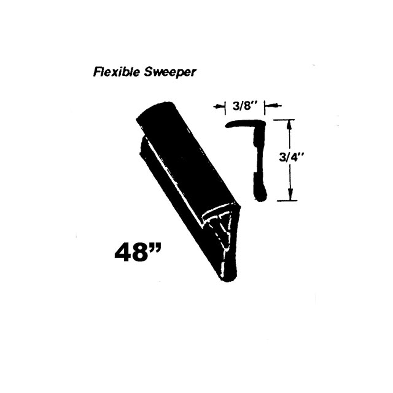 Wc 23-48 Flexible Sweeper Made Of Rubber Ford 300 1963, Club 1961, Club Wagon 1962-1964, Country Sedan 1961-1964, Country Squire 1961-1964