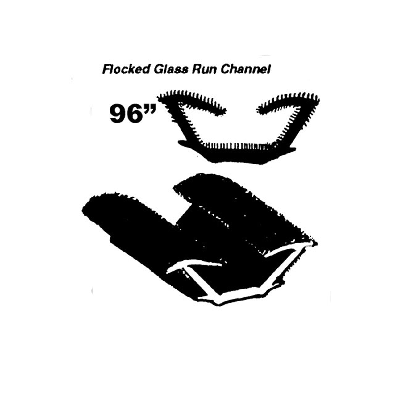 Wc 33-96 Flocked Glass Run Channel Chevrolet C10 Pickup 1965-1967, C20 Pickup 1965-1967, C30 Pickup 1965-1967, K10 Pickup 1965-1967