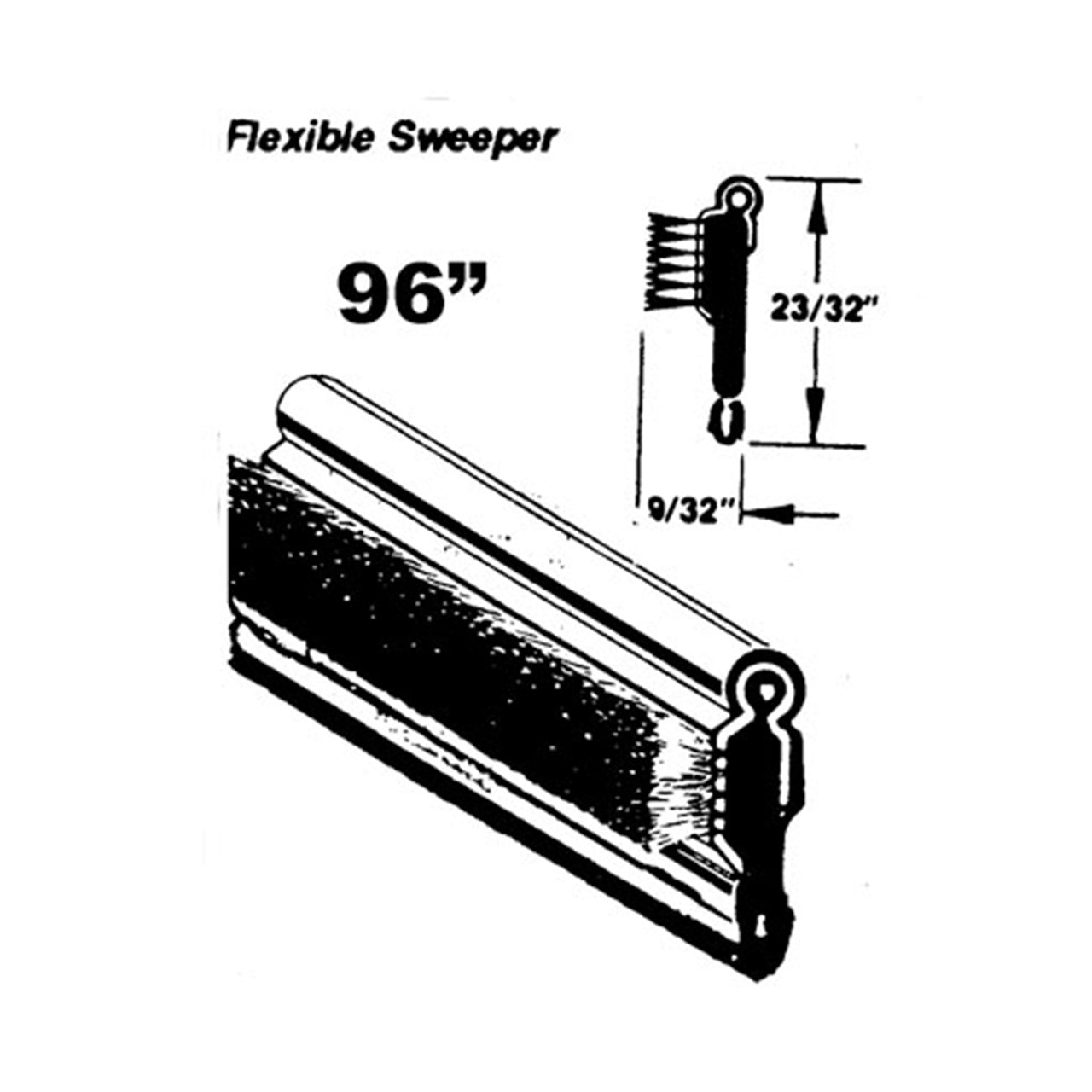 Wc 4-96 Flexible Window Sweeper Made With Stainless Steel Bead Chrysler 300 1955-1958, Crown Imperial 1949, Imperial 1949-1958, Nassau 1955-1956