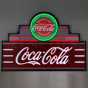 ART DECO MARQUEE COCA-COLA LED FLEX-NEON SIGN IN STEEL CAN