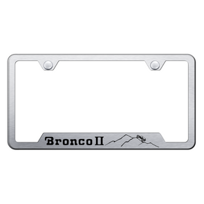 Bronco II Mountain Cut-Out Frame - Laser Etched Brushed