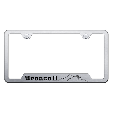 Bronco II Mountain Cut-Out Frame - Laser Etched Brushed