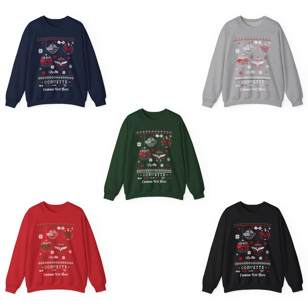Corvette Generations Personalized Ugly Christmas Crewneck Sweatshirt
