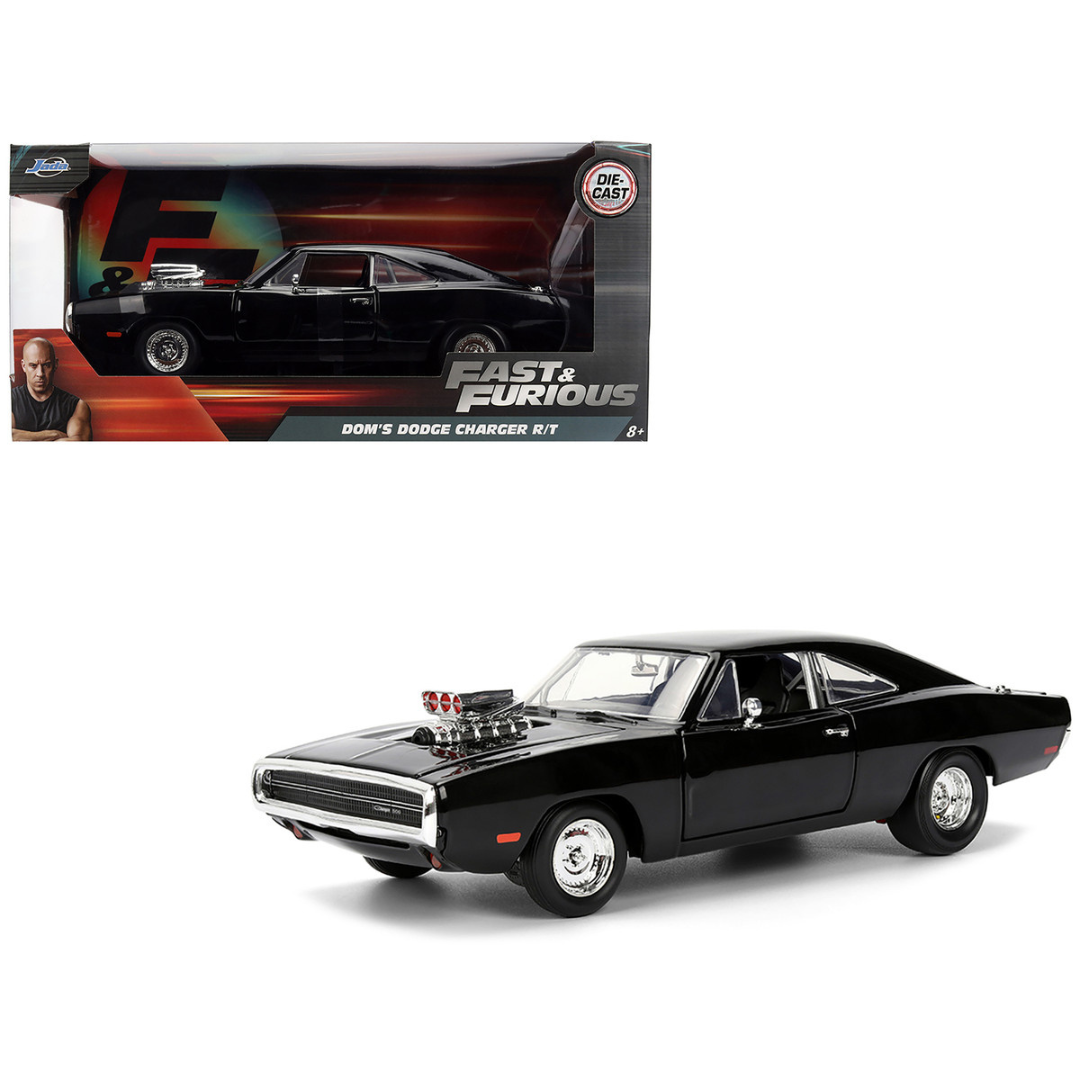 Dom's 1970 Dodge Charger R/T Black "F9" (2021) Movie "Fast & Furious" Series 1/24 Diecast Model Car
