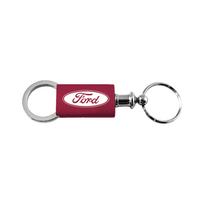 Ford Anodized Aluminum Valet Key Fob in Burgundy