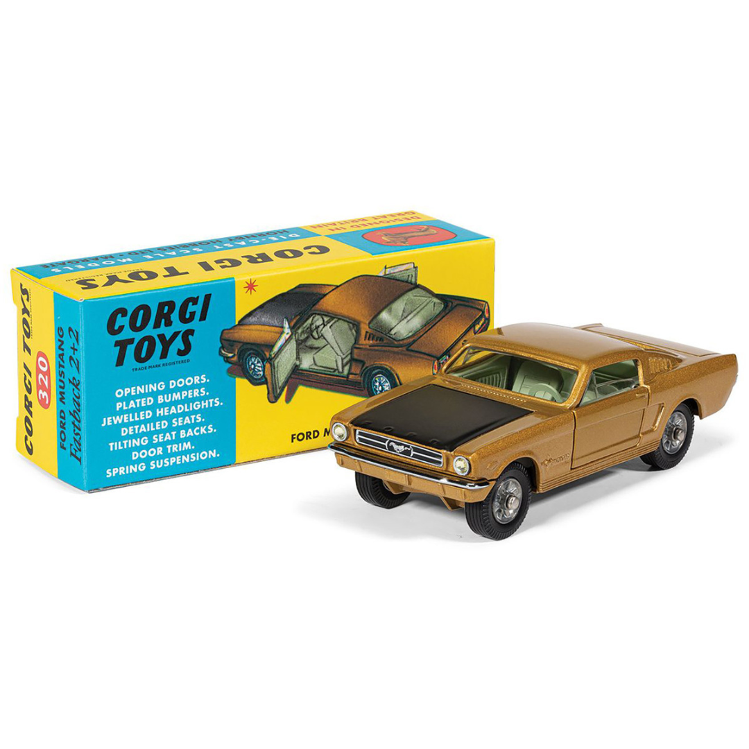 Ford Mustang Fastback 2+2 Gold Metallic and Black Diecast Model Car