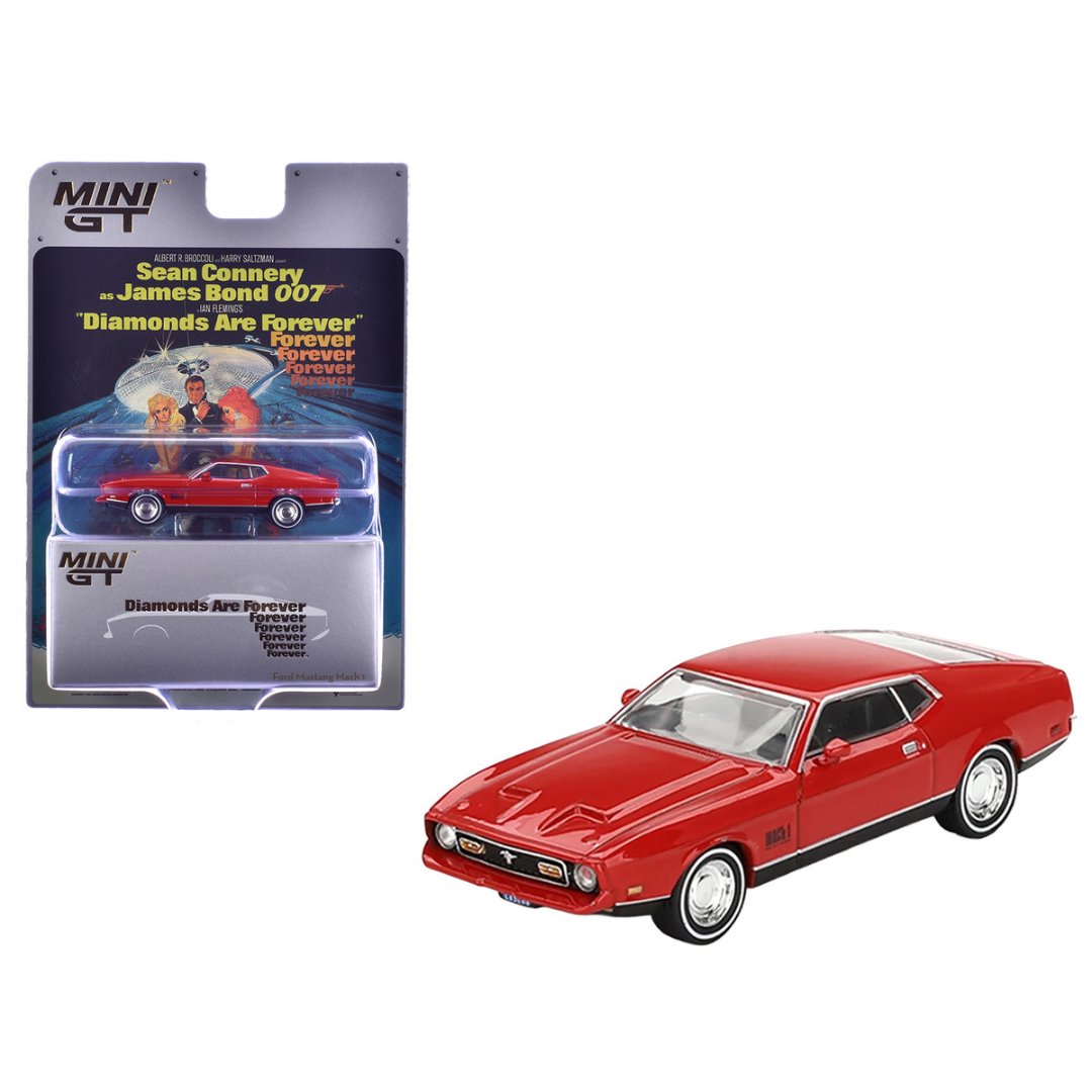 Ford Mustang Mach 1 Red 007 James Bond "Diamonds Are Forever" (1971) Movie Limited Edition 1/64 Diecast Model Car
