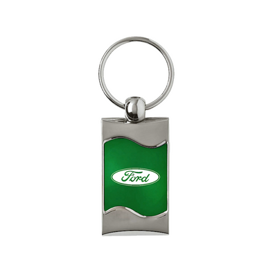 Ford Rectangular Wave Key Fob in Green