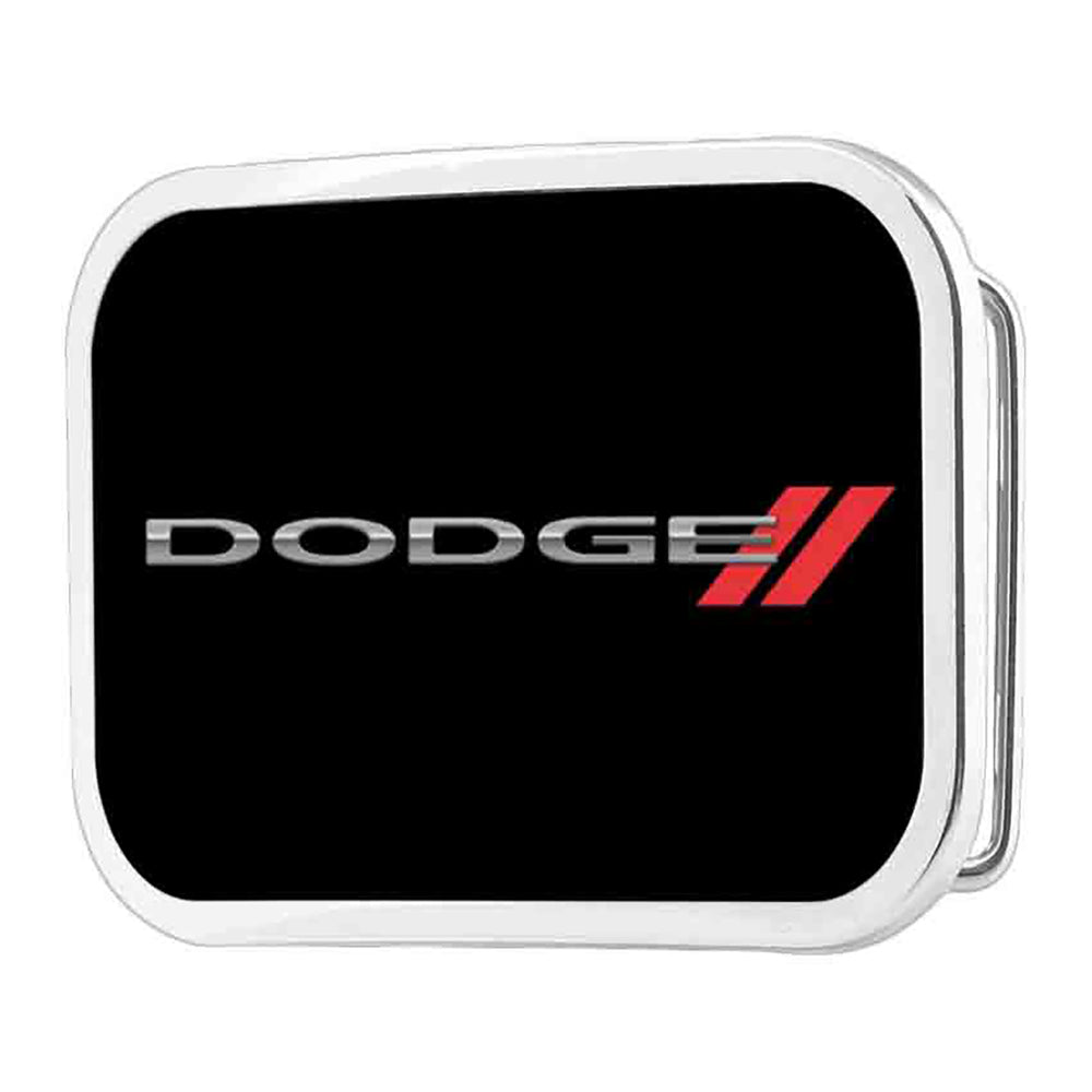 DODGE Red Rhombus Framed FCG Black White Red - Chrome Rock Star Buckle