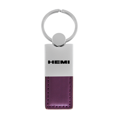 Hemi Duo Leather / Chrome Key Fob in Purple